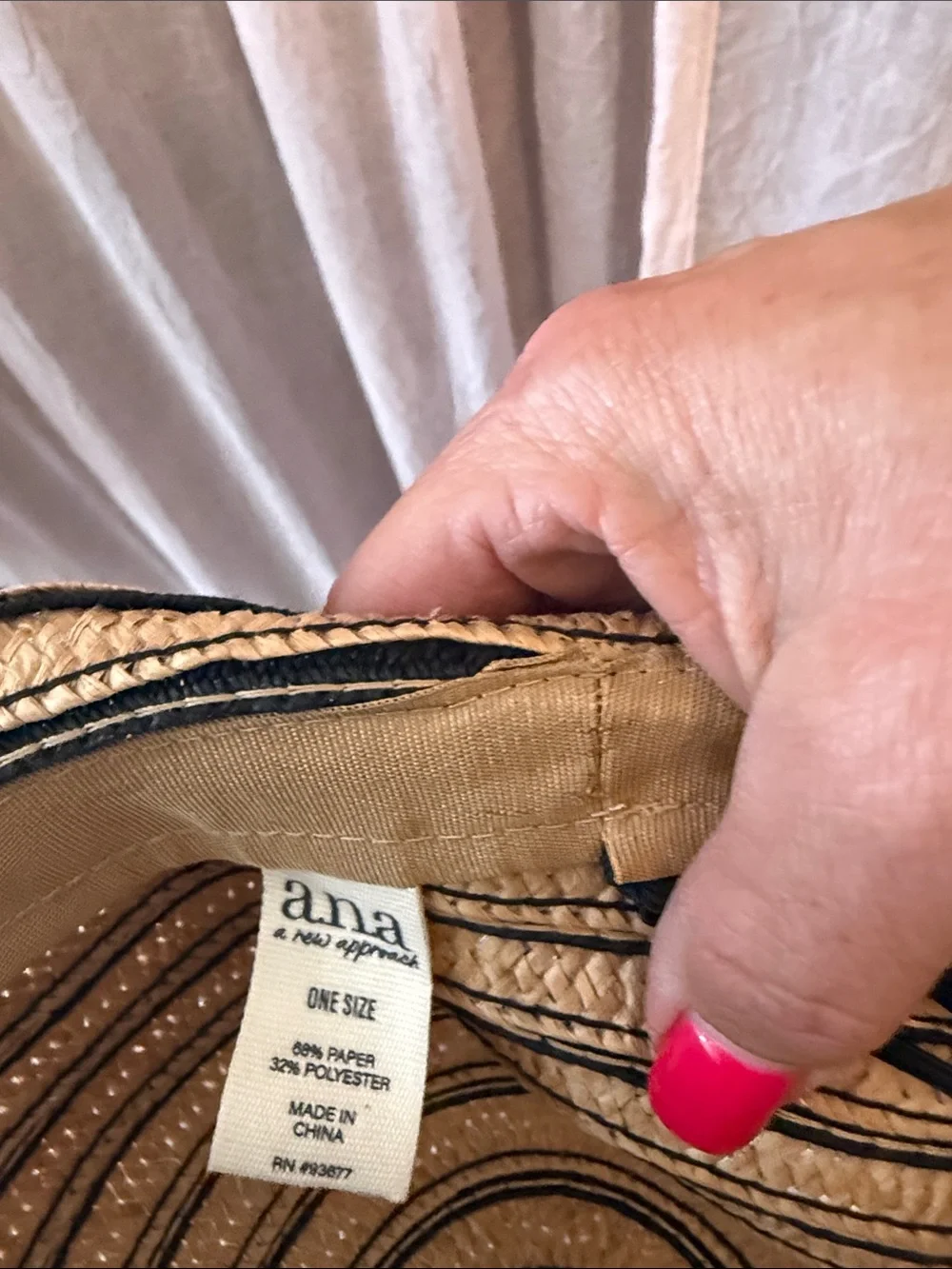 a.n.a Striped Wide-Brim Straw Hat in Natural and Black